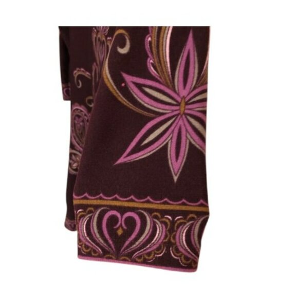 Forever 21 Purple Plum Pink Paisley Autumn Holiday Knit Sweater Dress L - Picture 2 of 2